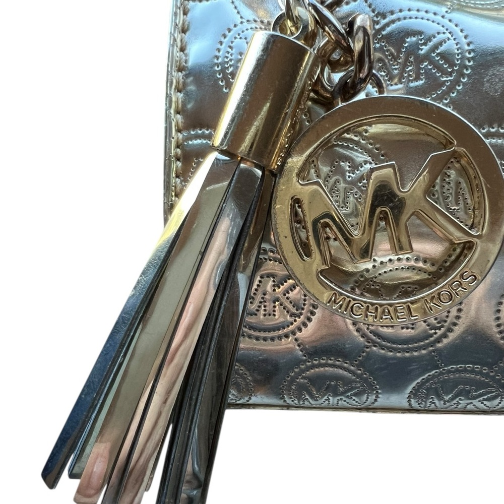 Michael by Michael Kors Gold Embossed Logo Clutch/Cosmetic Bag - Picture 4 of 10